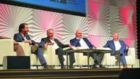 Executives from some of the largest U.S. auto lenders debate the viability of 84-month car loans. From left, Ian Anderson of Westlake Financial Services, GM Financial’s Kyle Birch, Charles Bradley of Consumer Portfolio Services and Huntington Auto Finance’s Rich Porrello.