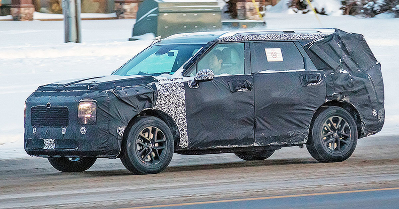 2026 Hyundai Palisade spied winter testing in Michigan | Automotive News